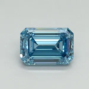 1.04ct EMERALD Fancy Vivid Blue VVS2 Coloured Lab diamond