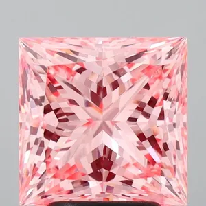 3.55ct PRINCESS Fancy Vivid Pink VS1 Coloured Lab diamond