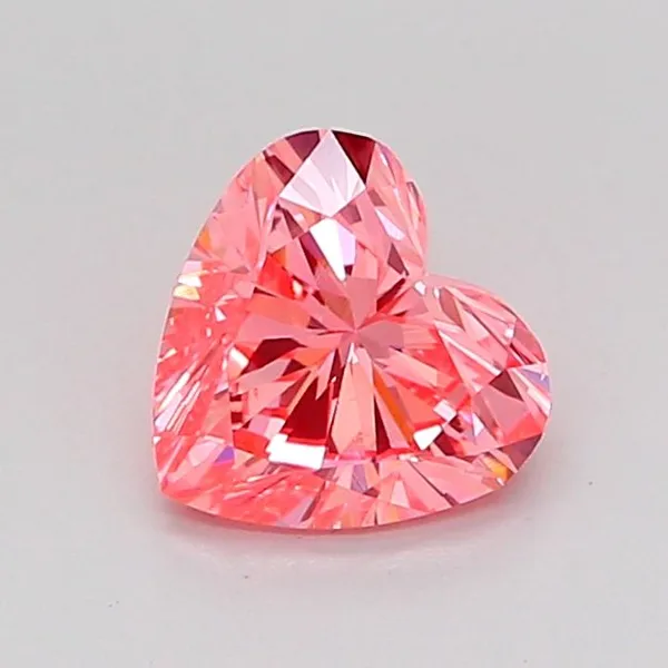 0.84ct HEART Fancy Vivid Pink VS1 Coloured Lab diamond