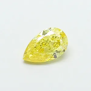 0.76ct PEAR Fancy Vivid Yellow VS2 Coloured Lab diamond