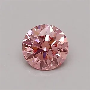 0.38ct ROUND Fancy Vivid Pink VS2 Coloured Lab diamond