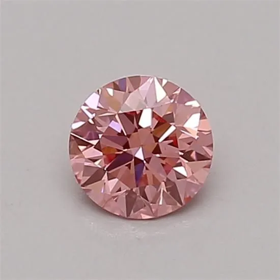 0.38ct ROUND Fancy Vivid Pink VS2 Coloured Lab diamond