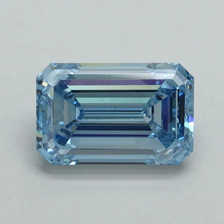 1.02ct EMERALD Fancy Intense Blue VS1 Coloured Lab diamond