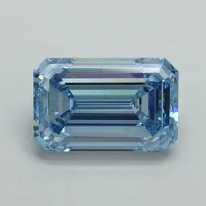 1.02ct EMERALD Fancy Intense Blue VS1 Coloured Lab diamond