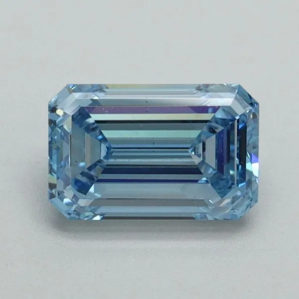1.02ct EMERALD Fancy Intense Blue VS1 Coloured Lab diamond