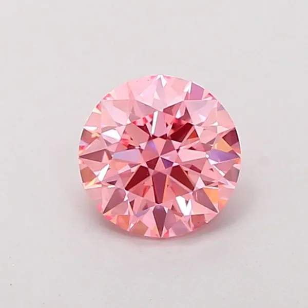 0.91ct ROUND Fancy Vivid Pink VS2 Coloured Lab diamond