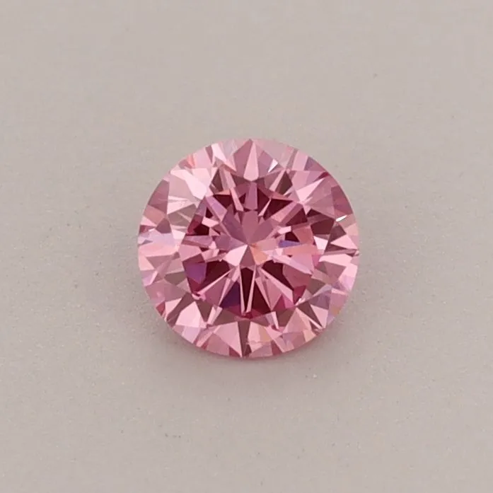 0.30ct ROUND Fancy Vivid Pink VS2 Coloured Lab diamond