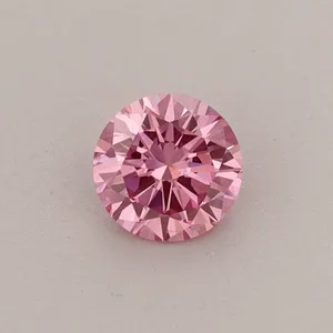 0.3ct ROUND Fancy Vivid Pink VS2 Coloured Lab diamond