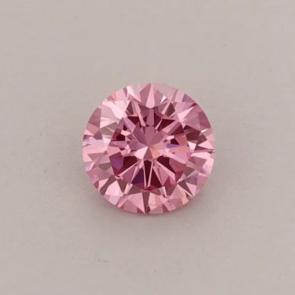 0.3ct ROUND Fancy Vivid Pink VS2 Coloured Lab diamond