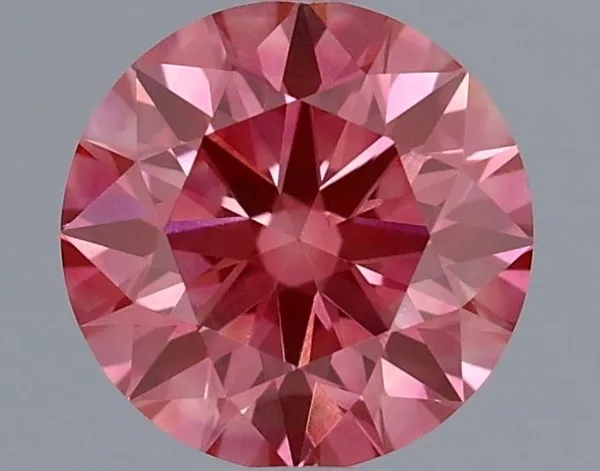 0.54ct ROUND Fancy Vivid Pink VVS1 Coloured Lab diamond
