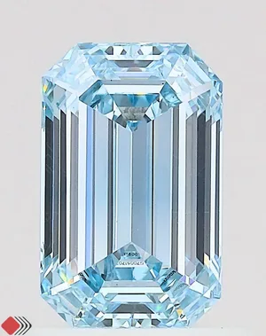 1.01ct EMERALD Fancy Intense Blue VVS2 Coloured Lab diamond