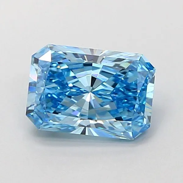 1.35ct RADIANT Fancy Vivid Blue VVS2 Coloured Lab diamond