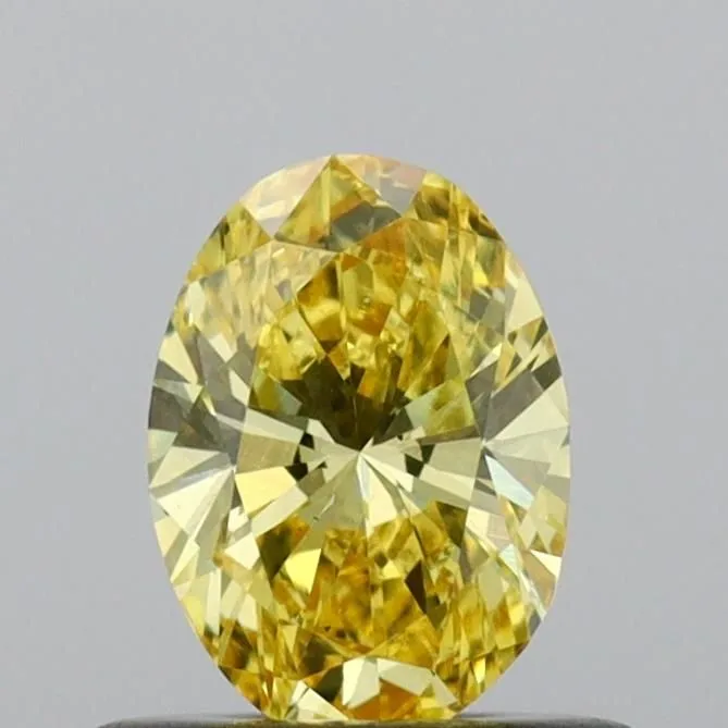 0.47ct OVAL Fancy Vivid Yellow VS2 Coloured Lab diamond