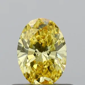 0.47ct OVAL Fancy Vivid Yellow VS2 Coloured Lab diamond