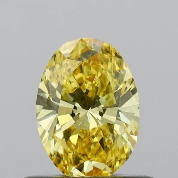 0.47ct OVAL Fancy Vivid Yellow VS2 Coloured Lab diamond