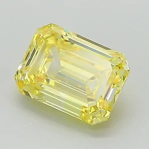 1ct EMERALD Fancy Intense Yellow VS1 Coloured Lab diamond