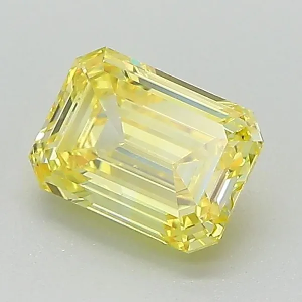1ct EMERALD Fancy Intense Yellow VS1 Coloured Lab diamond
