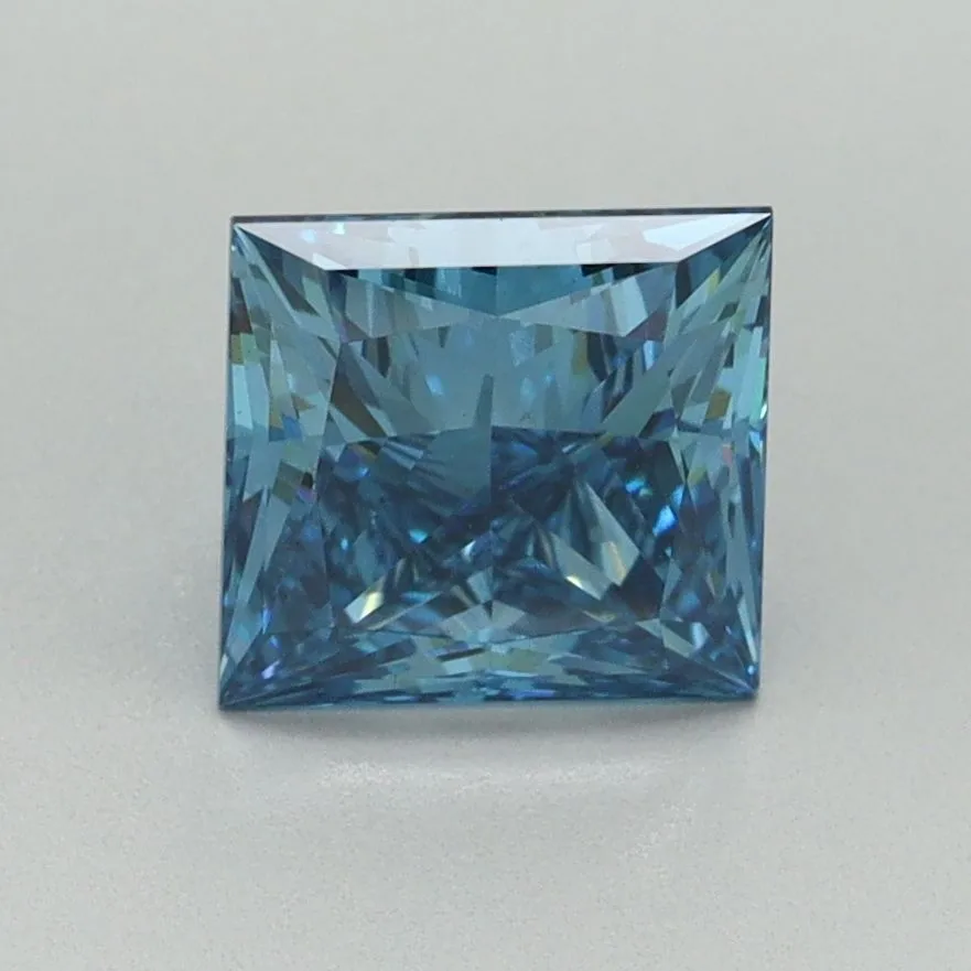1.52ct PRINCESS Fancy Vivid Blue VS1 Coloured Lab diamond