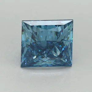 1.52ct PRINCESS Fancy Vivid Blue VS1 Coloured Lab diamond