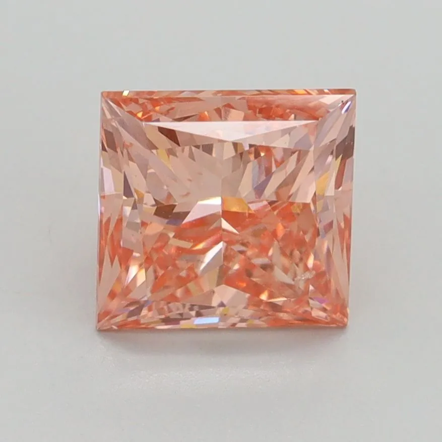 2.00ct PRINCESS Fancy Intense Pink SI1 Coloured Lab diamond