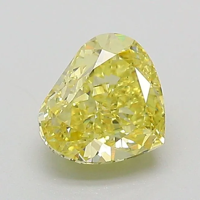 1.07ct HEART Fancy Yellow VS1 Coloured Lab diamond