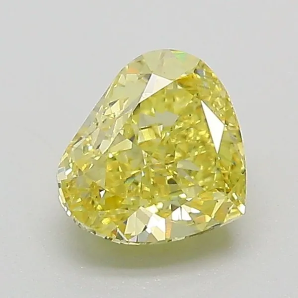 1.07ct HEART Fancy Yellow VS1 Coloured Lab diamond