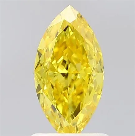 1.07ct MARQUISE Fancy Vivid Yellow VVS1 Coloured Lab diamond