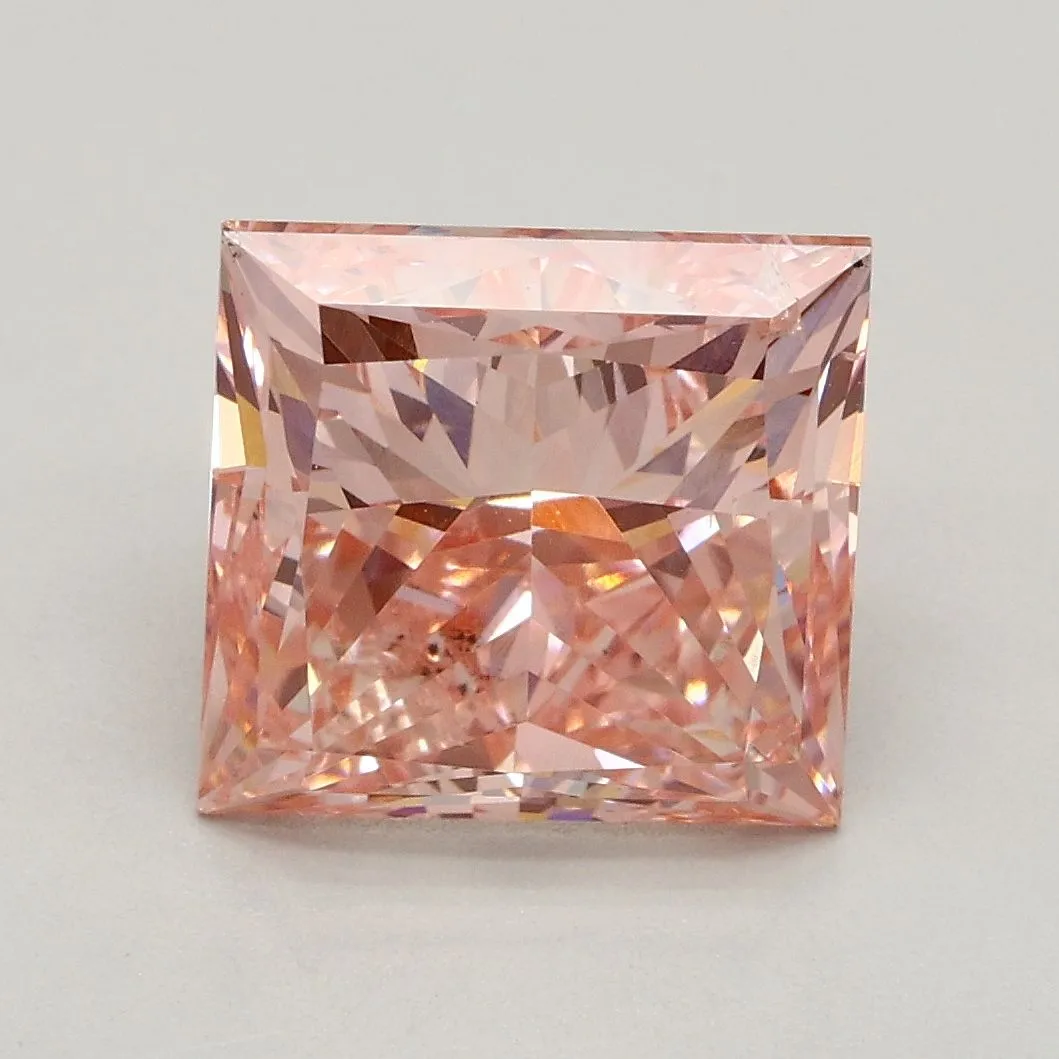 3.03ct PRINCESS Fancy Intense Pink SI1 Coloured Lab diamond
