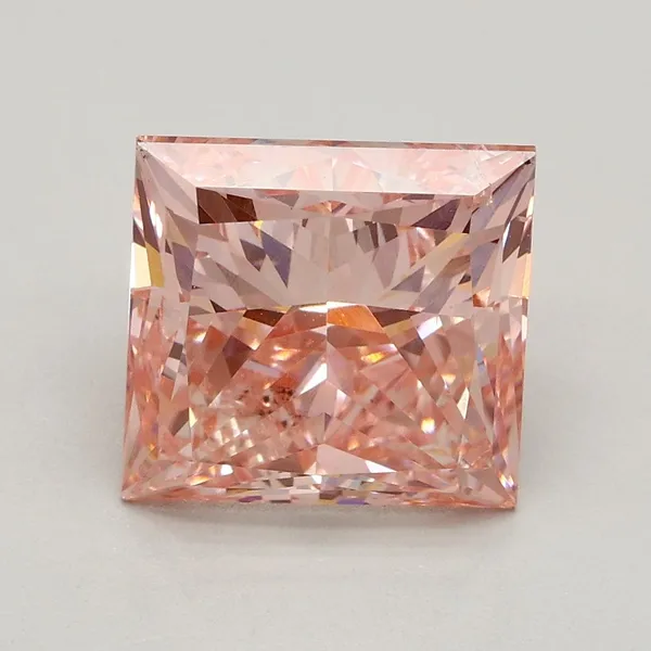 3.03ct PRINCESS Fancy Intense Pink SI1 Coloured Lab diamond