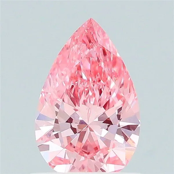 0.63ct PEAR Fancy Vivid Pink VS2 Coloured Lab diamond