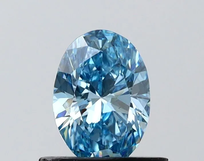 0.73ct OVAL Fancy Vivid Blue VS1 Coloured Lab diamond