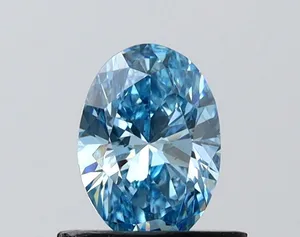 0.73ct OVAL Fancy Vivid Blue VS1 Coloured Lab diamond