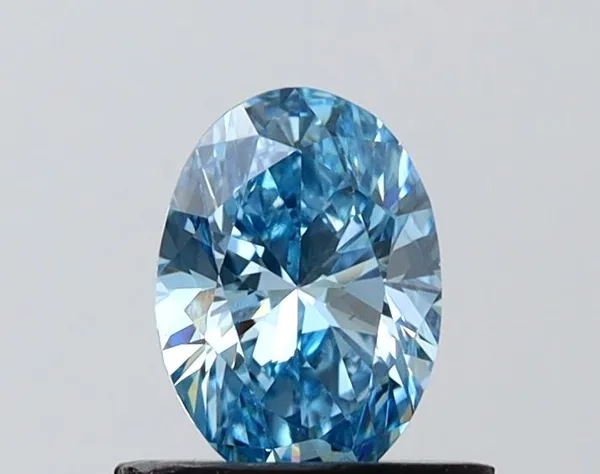 0.73ct OVAL Fancy Vivid Blue VS1 Coloured Lab diamond