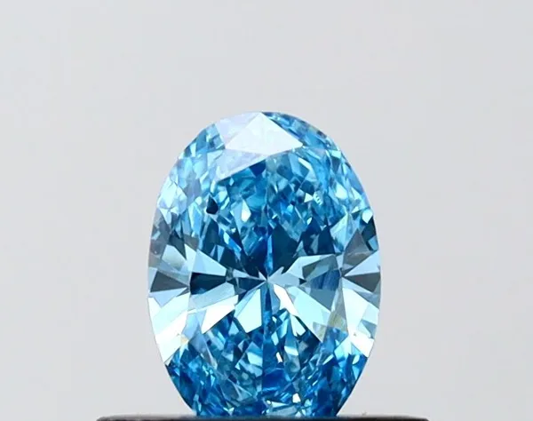 0.5ct OVAL Fancy Vivid Blue VS1 Coloured Lab diamond