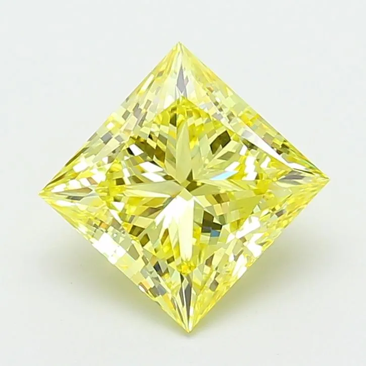 5.02ct PRINCESS Fancy Intense Yellow VS1 Coloured Lab diamond
