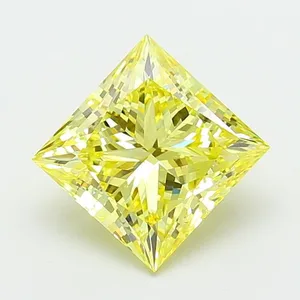 5.02ct PRINCESS Fancy Intense Yellow VS1 Coloured Lab diamond