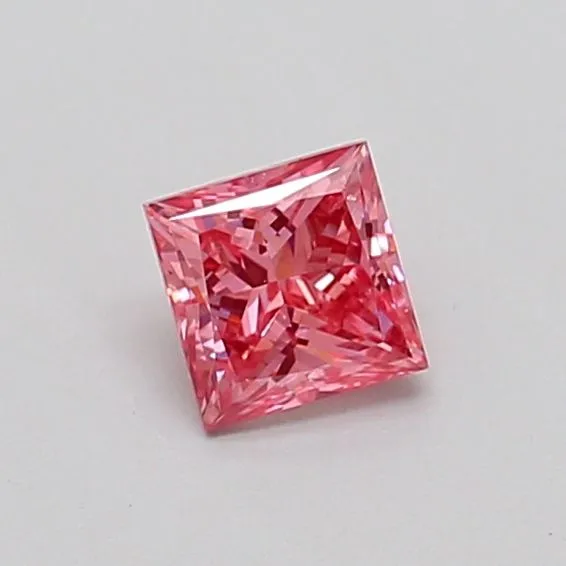 0.35ct PRINCESS Fancy Vivid Pink SI2 Coloured Lab diamond