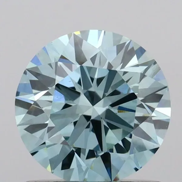 0.91ct ROUND Fancy Vivid Blue VVS2 Coloured Lab diamond