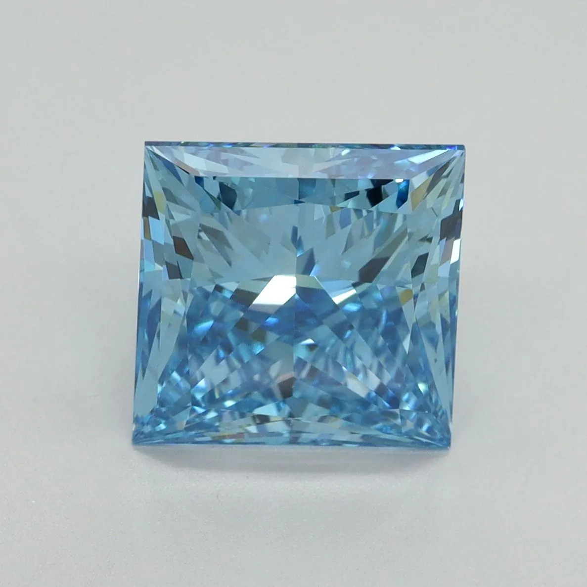 4.02ct PRINCESS Fancy Vivid Blue VS1 Coloured Lab diamond