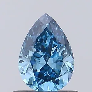 0.65ct PEAR Fancy Vivid Blue VS2 Coloured Lab diamond