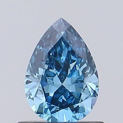 0.65ct PEAR Fancy Vivid Blue VS2 Coloured Lab diamond