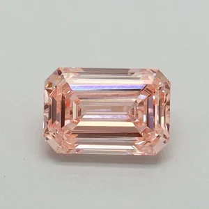 0.55ct EMERALD Fancy Intense Pink VS1 Coloured Lab diamond