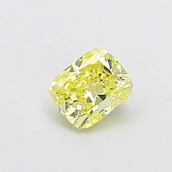 0.63ct CUSHION Fancy Yellow VS1 Coloured Lab diamond