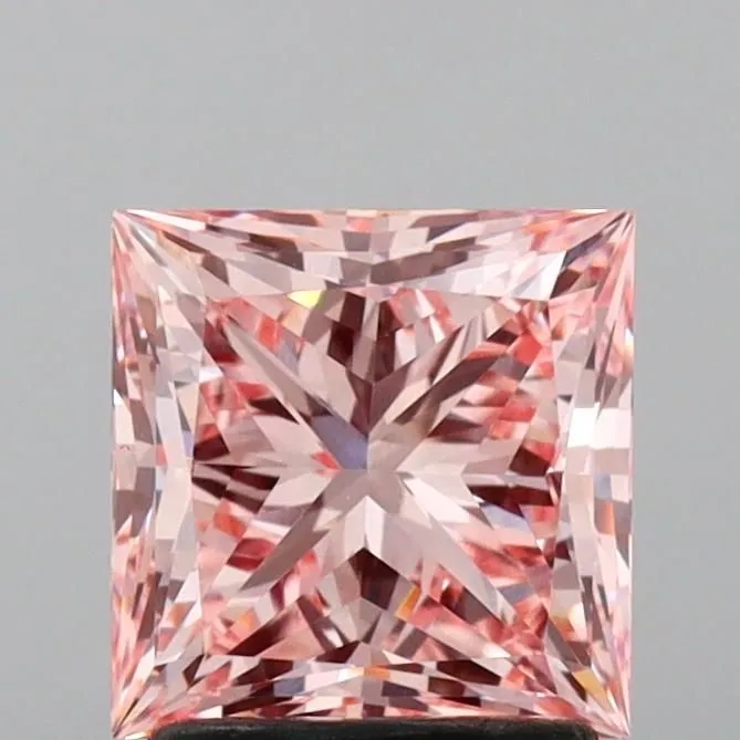 3.00ct PRINCESS Fancy Vivid Pink VS1 Coloured Lab diamond