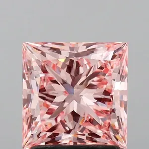 3ct PRINCESS Fancy Vivid Pink VS1 Coloured Lab diamond