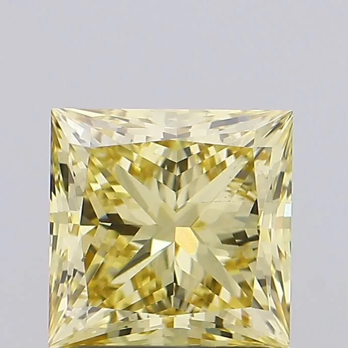 1.80ct PRINCESS Fancy Yellow VS1 Coloured Lab diamond