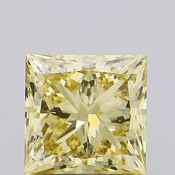 1.8ct PRINCESS Fancy Yellow VS1 Coloured Lab diamond