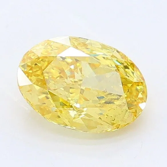 1.07ct OVAL Fancy Vivid Yellow VS2 Coloured Lab diamond