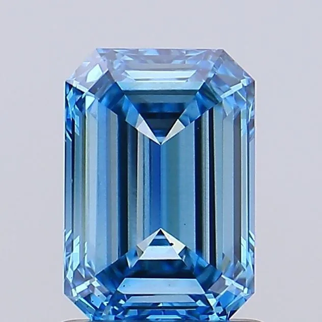 1.01ct EMERALD Fancy Vivid Blue VS2 Coloured Lab diamond