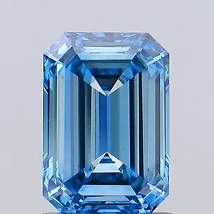 1.01ct EMERALD Fancy Vivid Blue VS2 Coloured Lab diamond